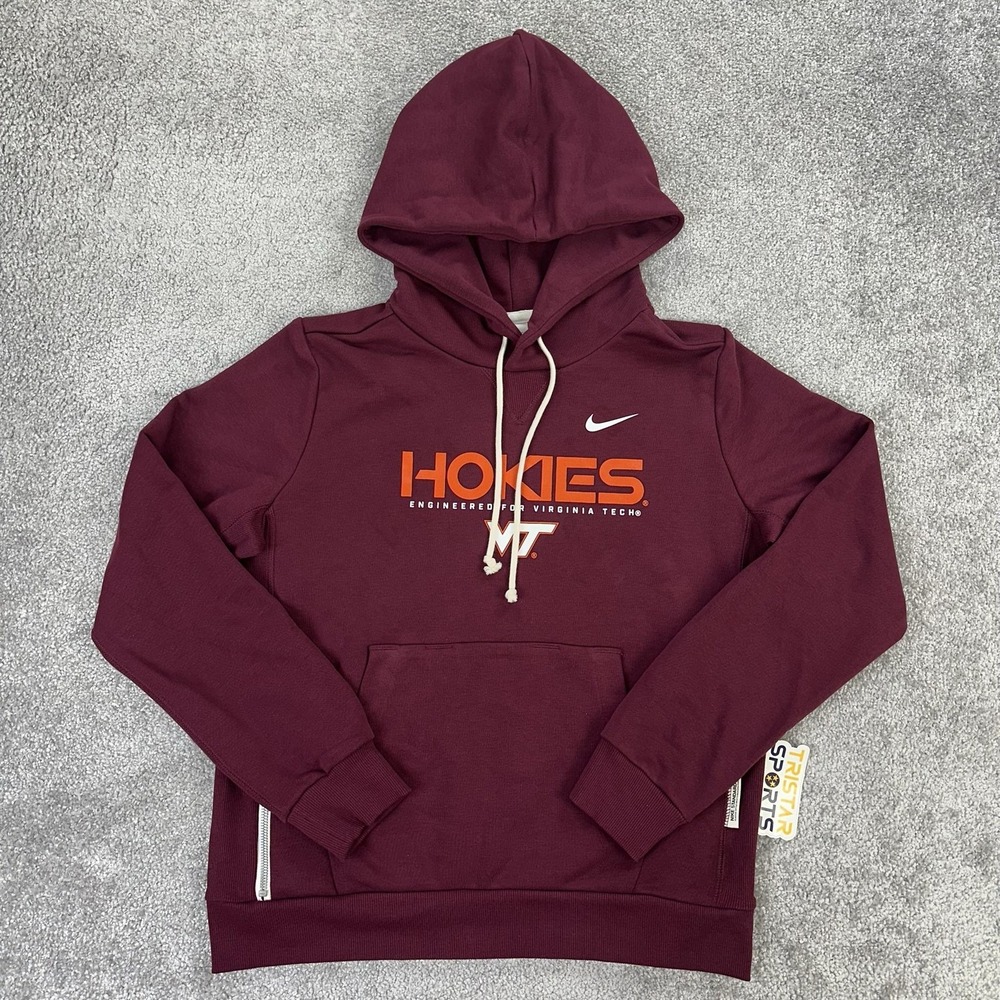 Virginia Tech Hokies Sweatshirt Womens Medium Maroon Nike DriFit On Field Hoodie